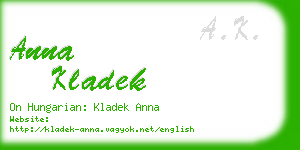 anna kladek business card